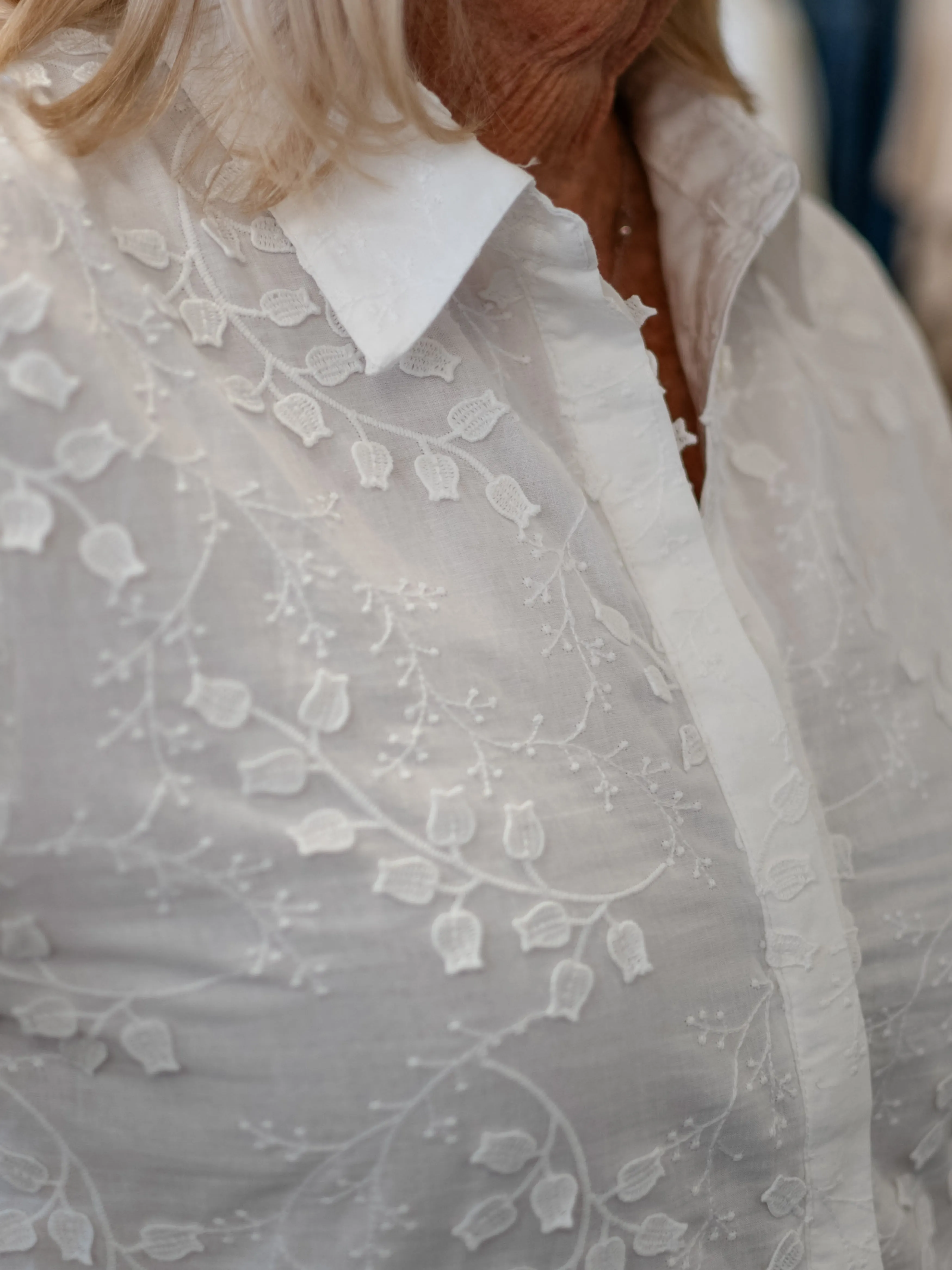 3/4 Floral Applique Blouse by Boho Chic