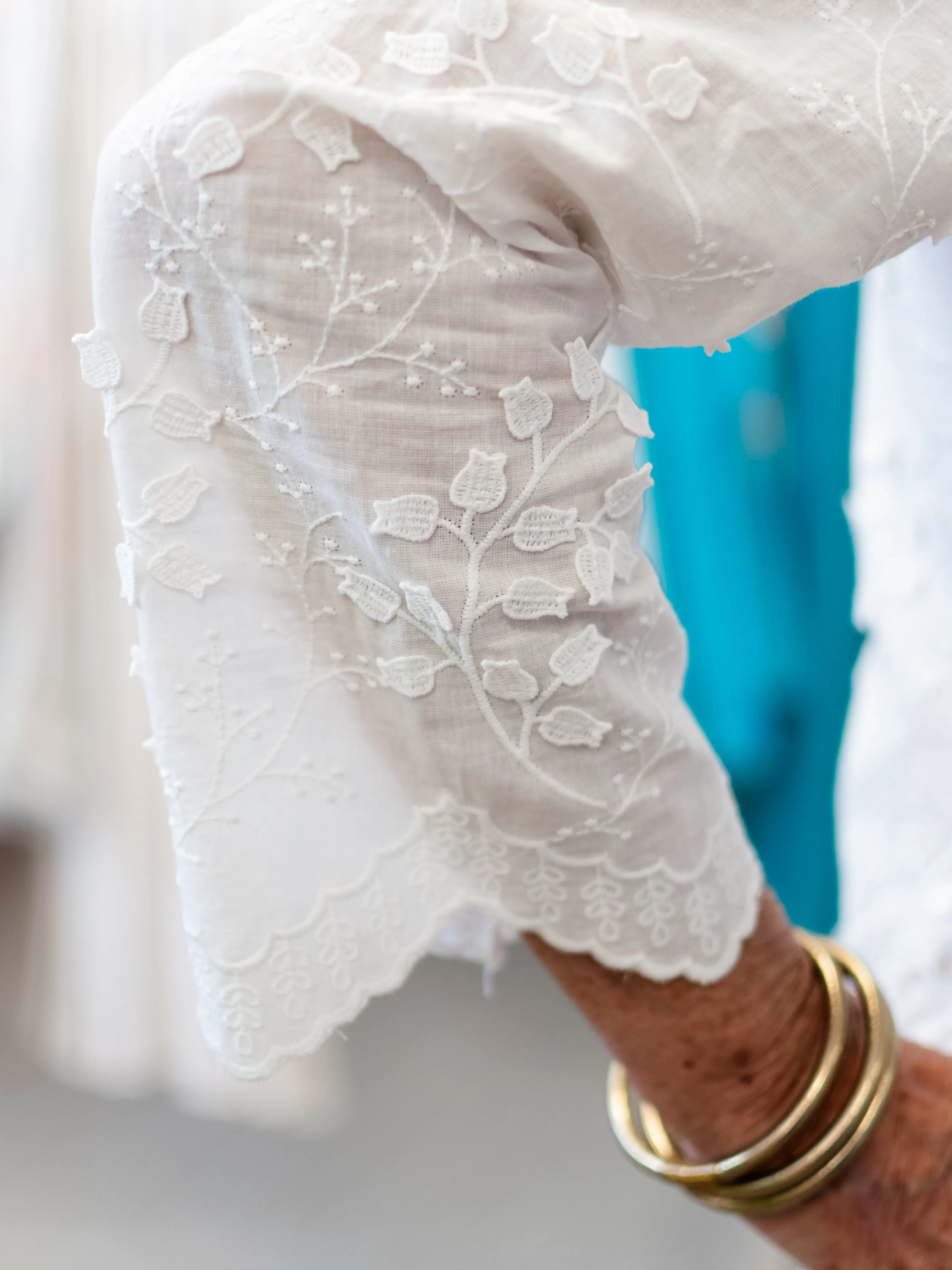 3/4 Floral Applique Blouse by Boho Chic