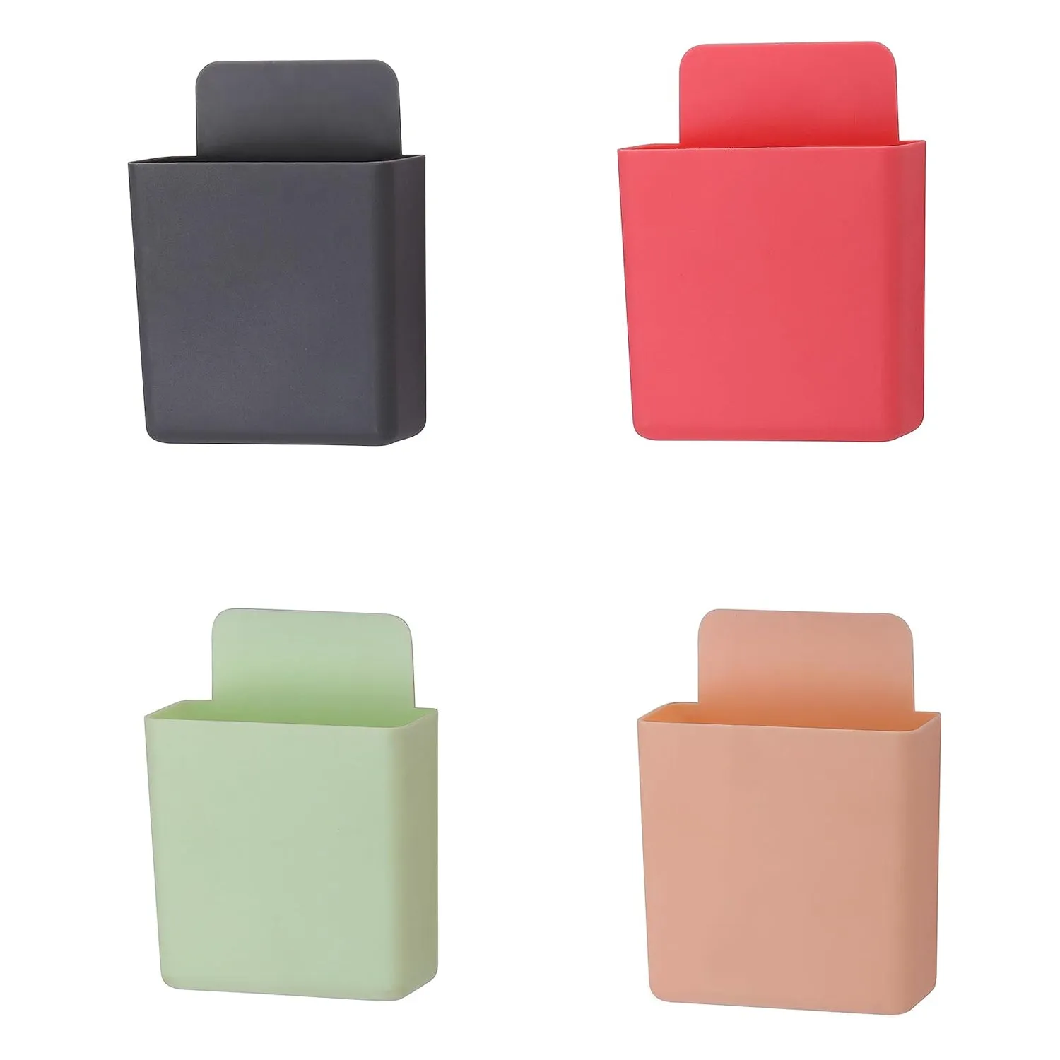 8485  Multipurpose Plastic Wall Mounted Remote & Mobile Holder Stand  (Pack of 4)