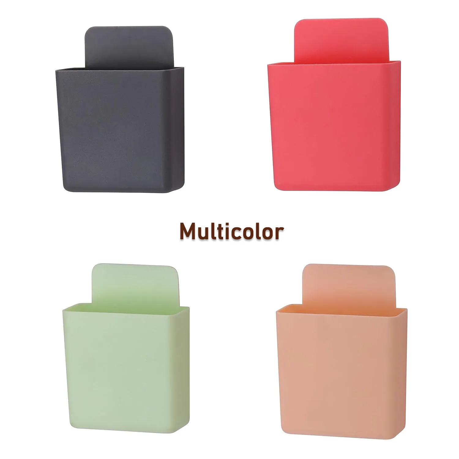 8485  Multipurpose Plastic Wall Mounted Remote & Mobile Holder Stand  (Pack of 4)