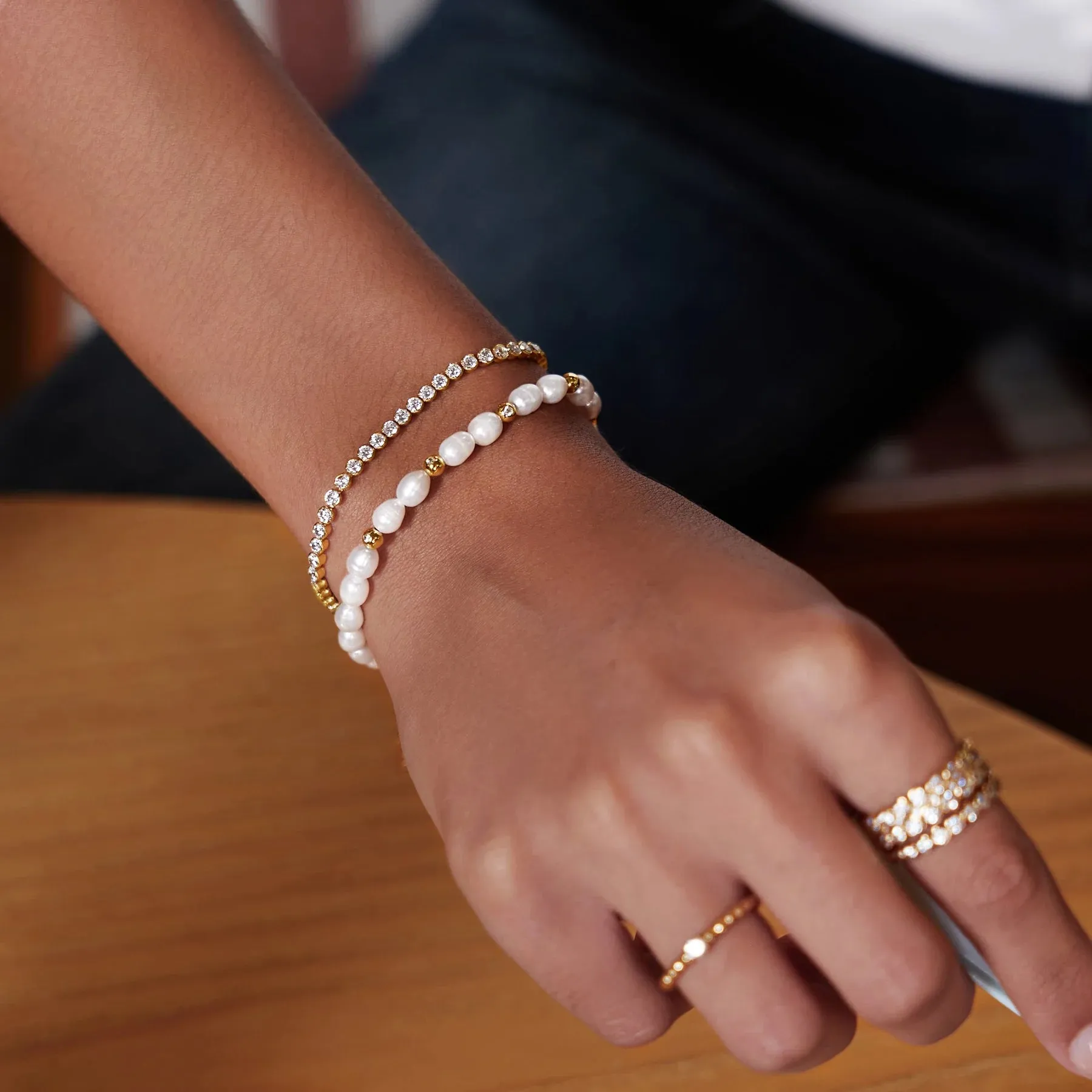 Ania Haie - Armband Gold Freshwater Pearl