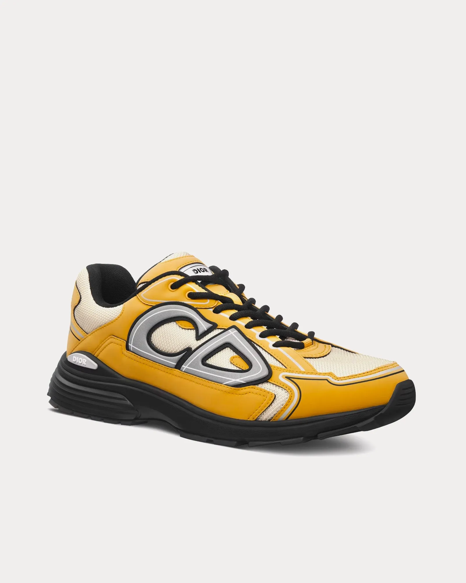 B30 Cream Mesh and Yellow Technical Fabric Low Top Sneakers