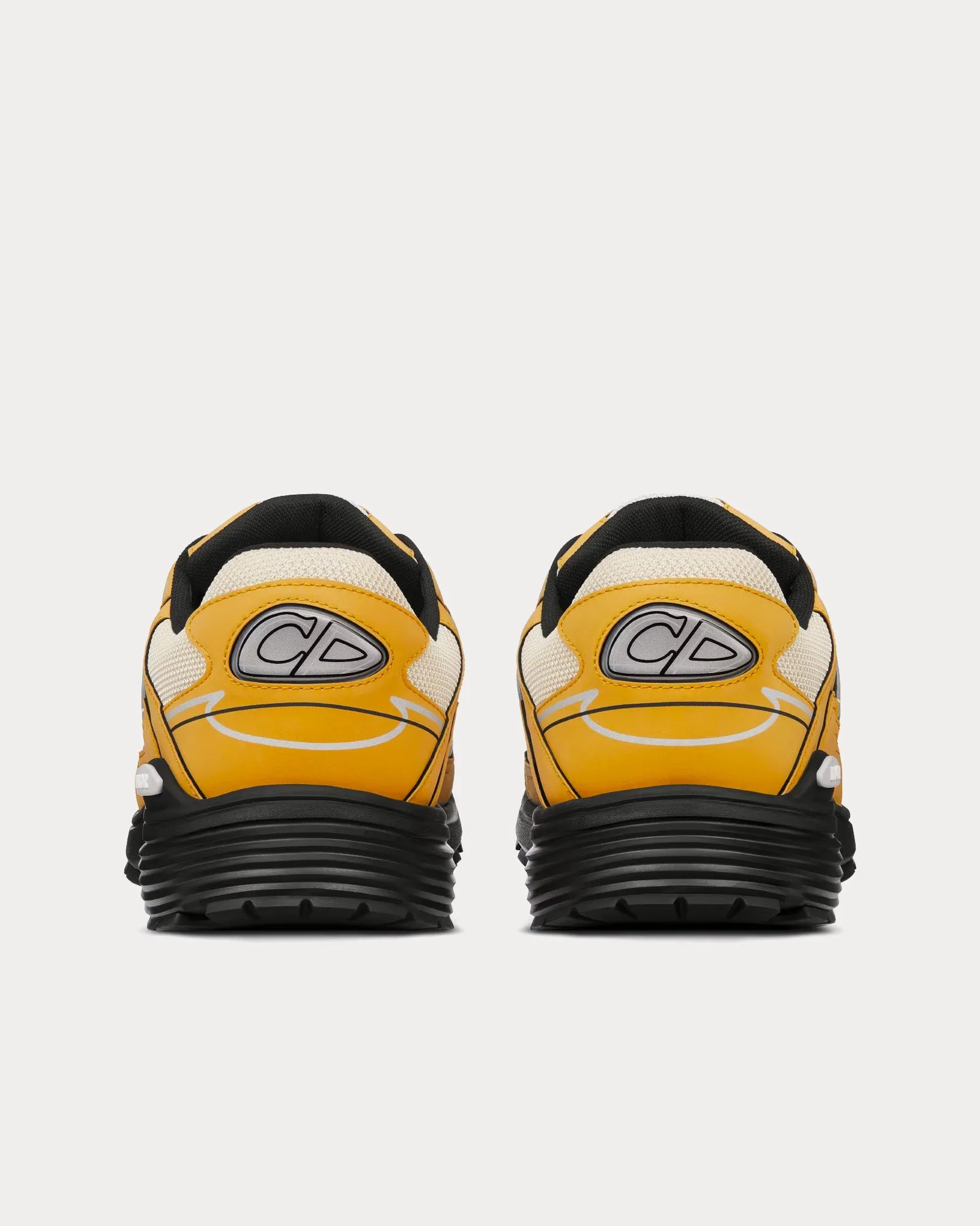B30 Cream Mesh and Yellow Technical Fabric Low Top Sneakers