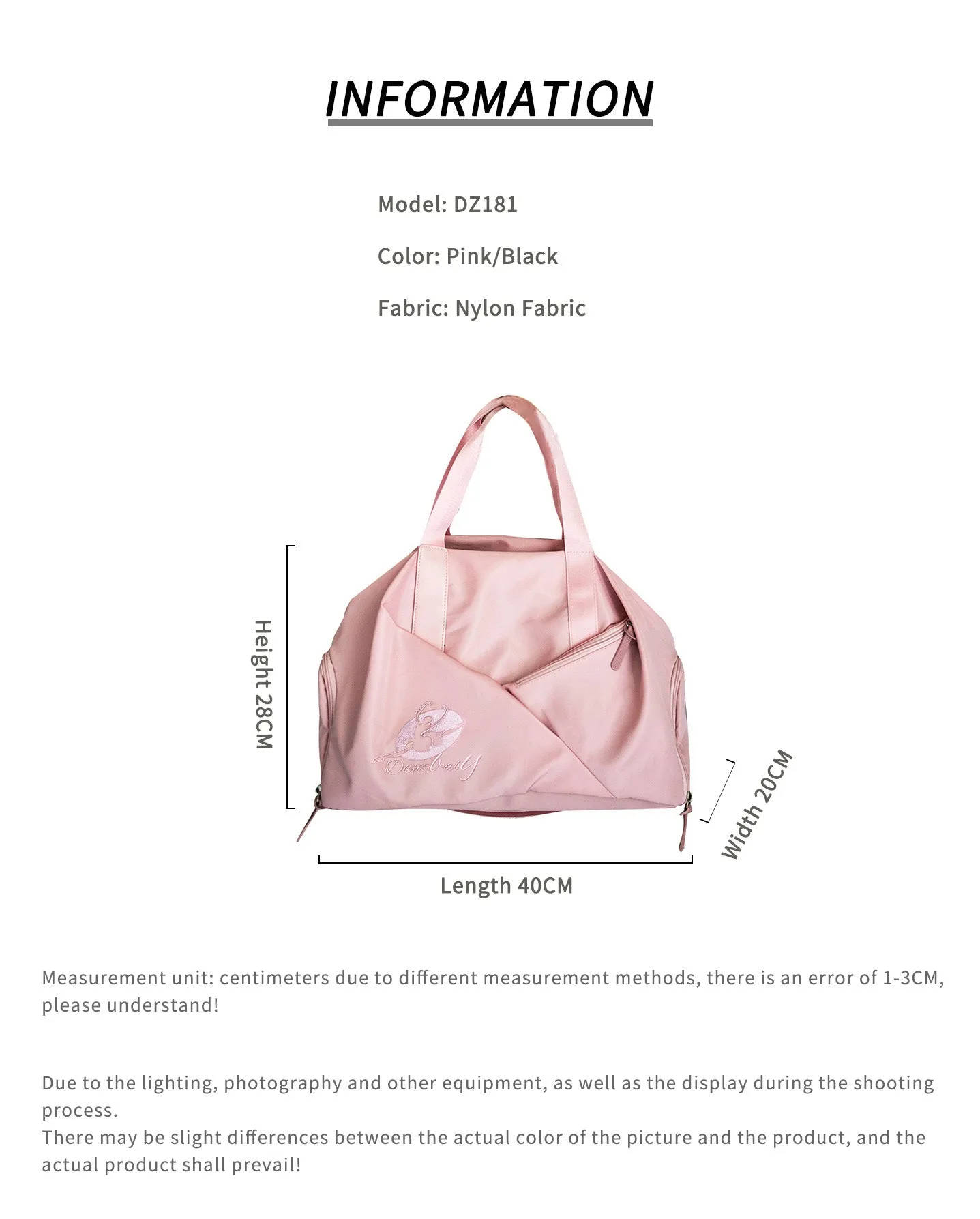 Ballet Shoulder Bag Waterproof Storage Messenger Bag