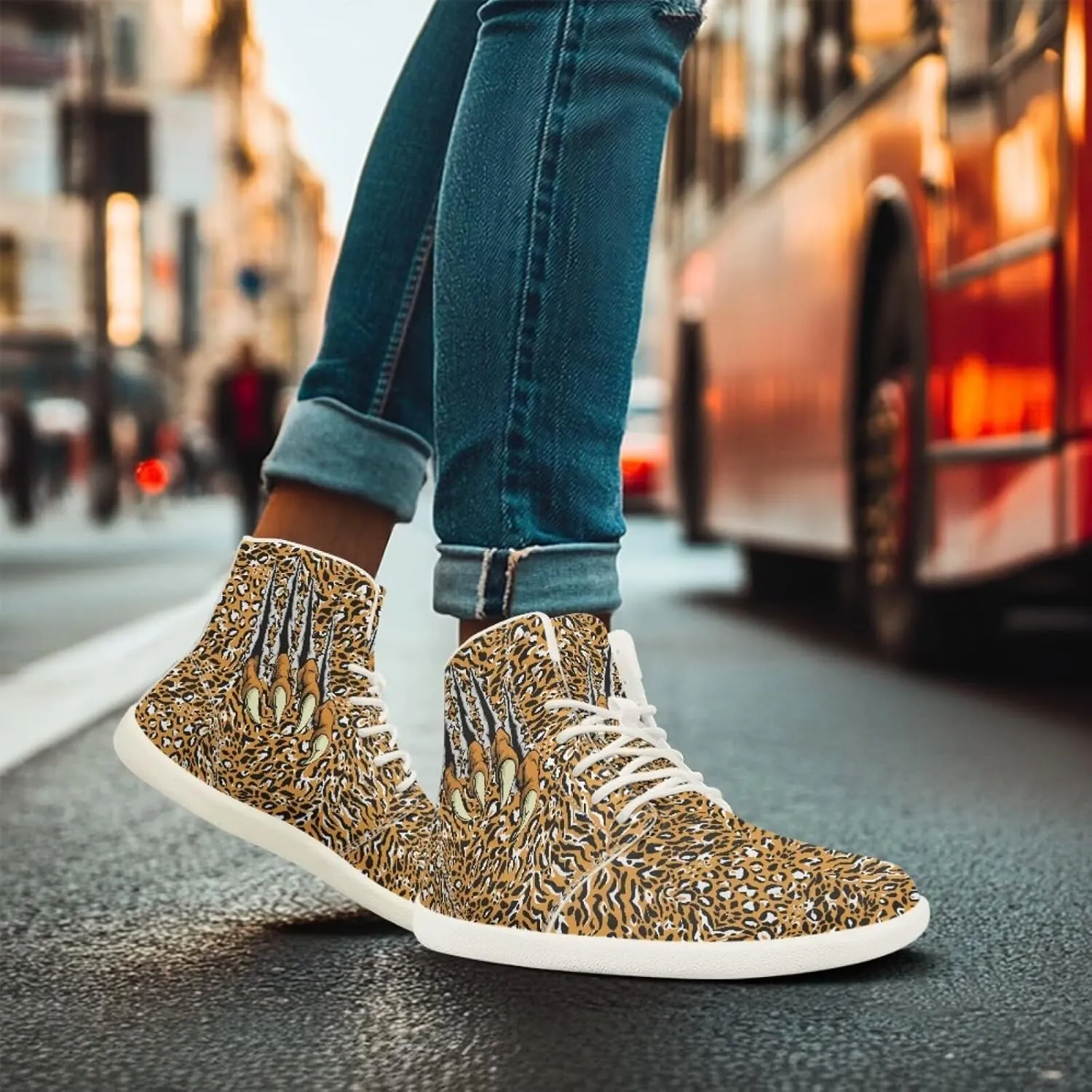 Barefoot Minimalist Shoes Mandala Style Women Wide Width Fashion Sneaker Non-Slip Sneakers Lightweight PU Leather