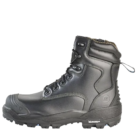 Bata Longreach Zip Sided Lace Up Composite Toe Ultra Black Safety Boot With Scuff Cap (804-66029) (Pre Order)