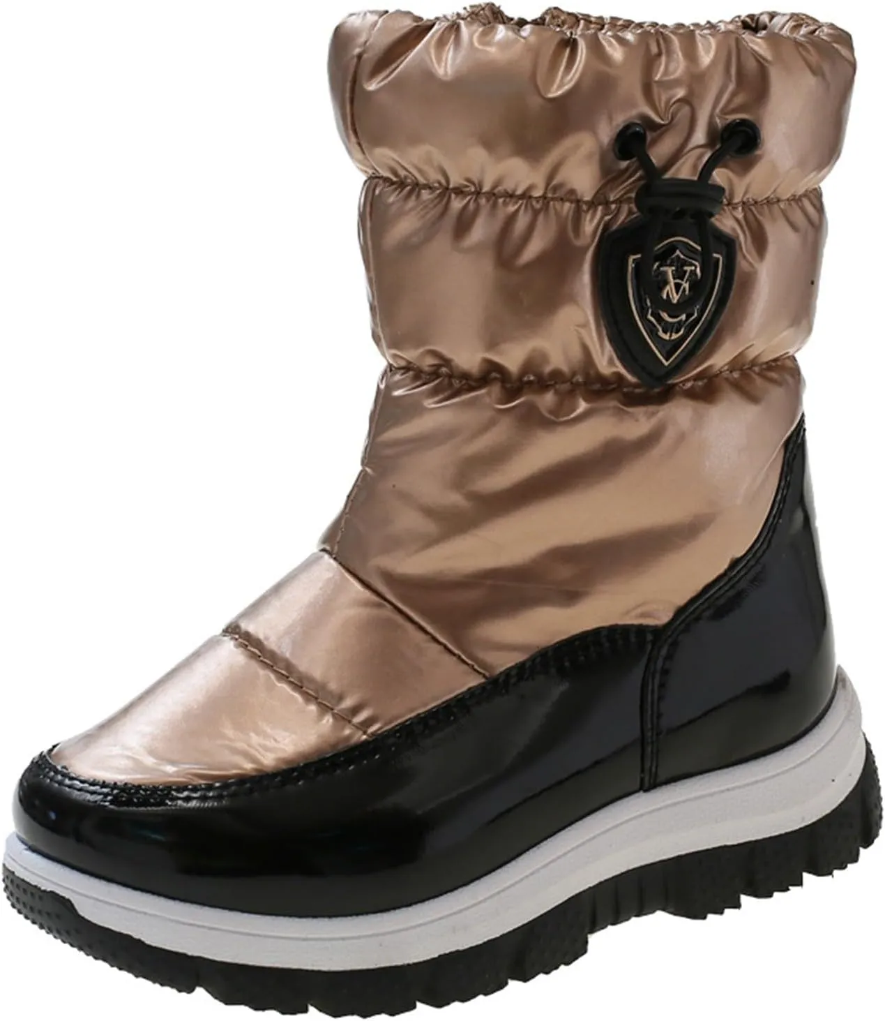 Big Kids Fashion Snow Boots Flat Thick aterproof Shoes Winter Childrens Boys Mid Length Comfy Booties Padded Chunky