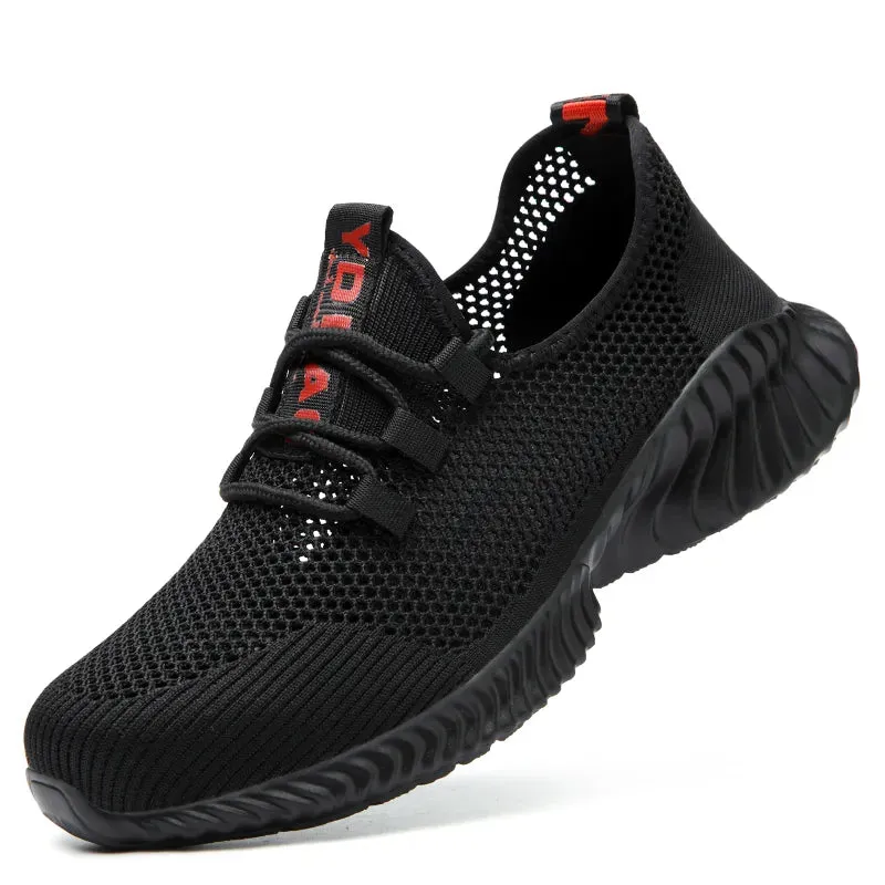 Breathable Work Sneakers Summer Safety Shoes Lightweight Steel Toe Puncture-Proof