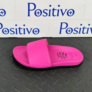 Buscemi Women's Slide ASSC Fucsia Leather Sandals