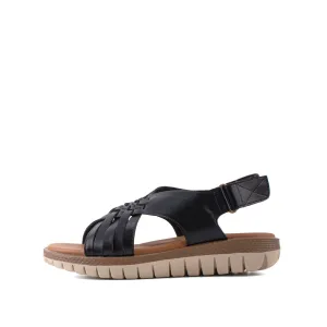 camel active Women Kalissa 3 Slip-On Sandals with slip-on comfort Panel Design Ladies Kalissa 3 -792204-DZ02SV-1-BLACK