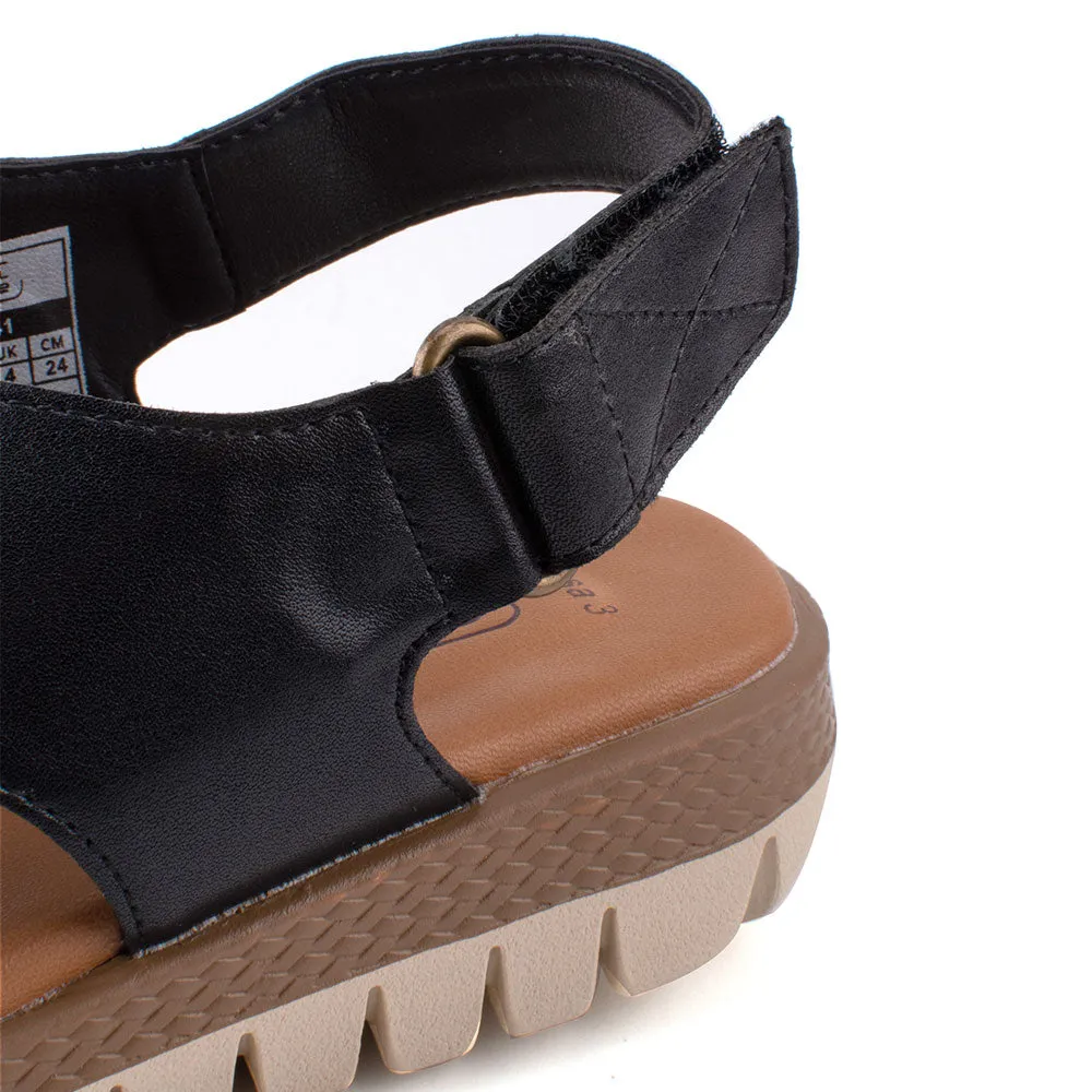 camel active Women Kalissa 3 Slip-On Sandals with slip-on comfort Panel Design Ladies Kalissa 3 -792204-DZ02SV-1-BLACK