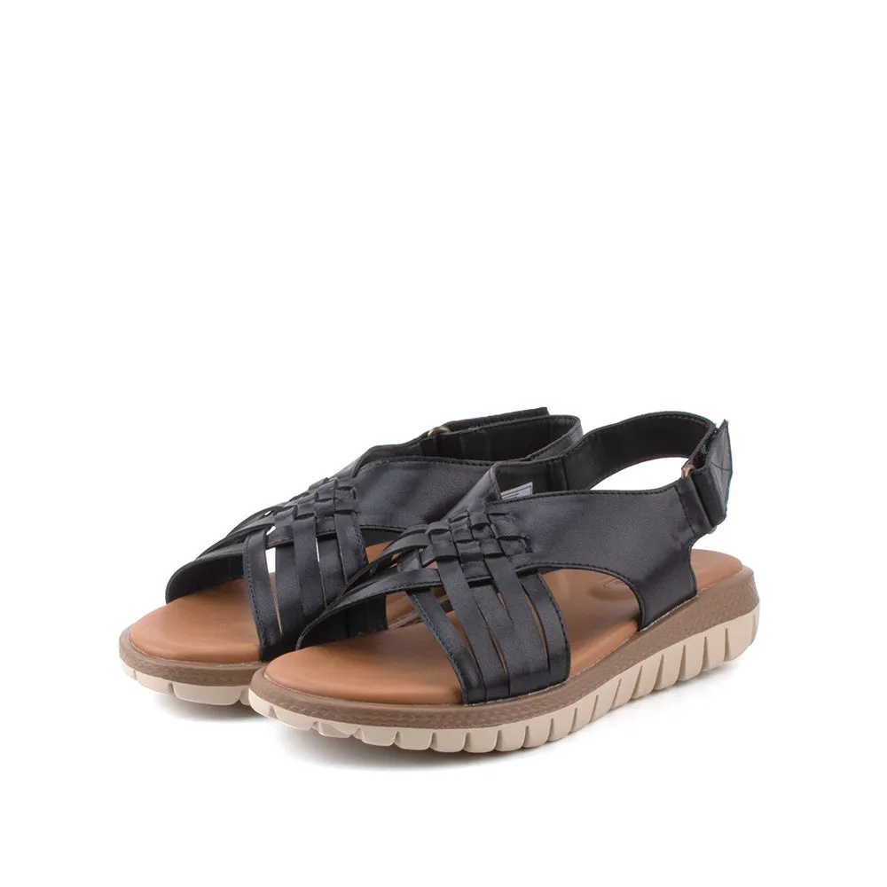 camel active Women Kalissa 3 Slip-On Sandals with slip-on comfort Panel Design Ladies Kalissa 3 -792204-DZ02SV-1-BLACK