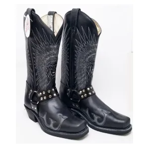 Canada West Boots Men's Western Biker Black - Clearance