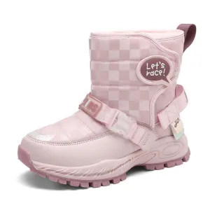 Children Warm Plush Rubber Fashion Sneakers Outdoor Girls Boys  Kids Boots