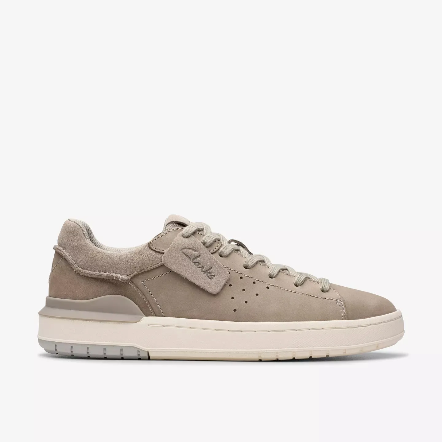 Clarks Grey Nubuck Leather Sneakers