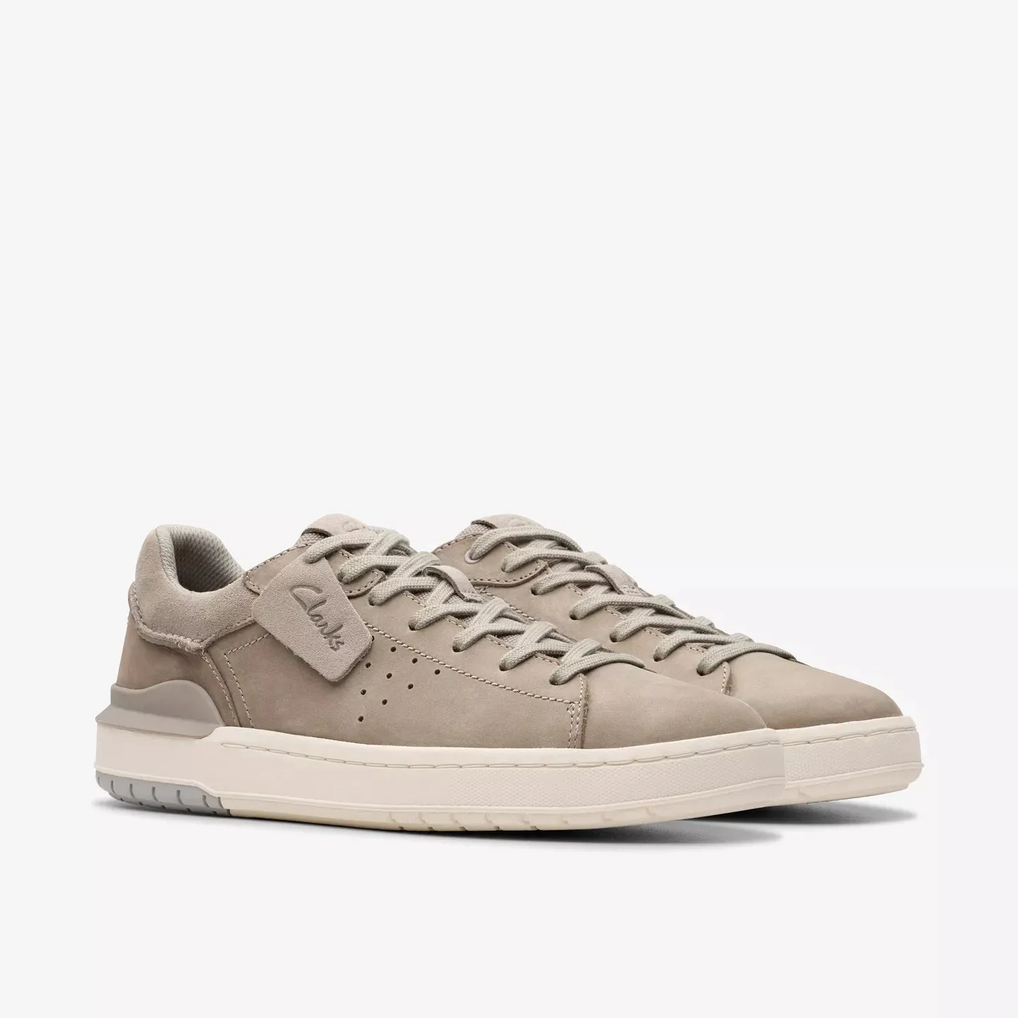 Clarks Grey Nubuck Leather Sneakers