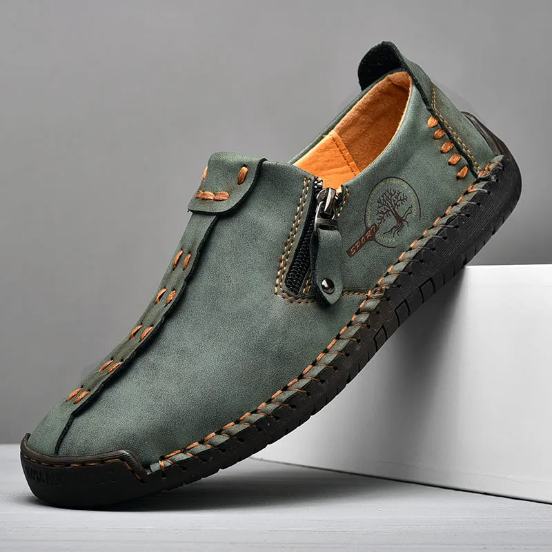 Comfortable Leather Casual Slip On Men Loafers Split Leather Shoes