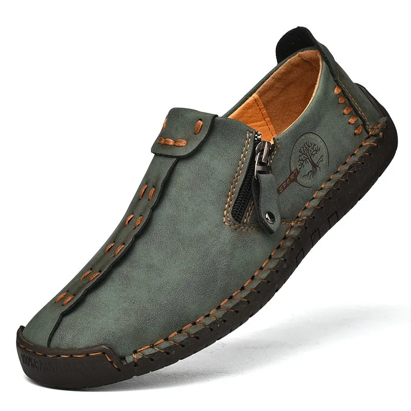 Comfortable Leather Casual Slip On Men Loafers Split Leather Shoes