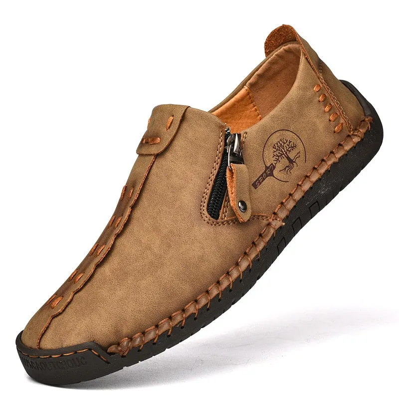Comfortable Leather Casual Slip On Men Loafers Split Leather Shoes
