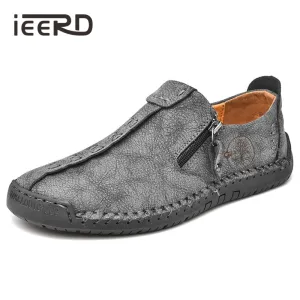 Comfortable Leather Casual Slip On Men Loafers Split Leather Shoes