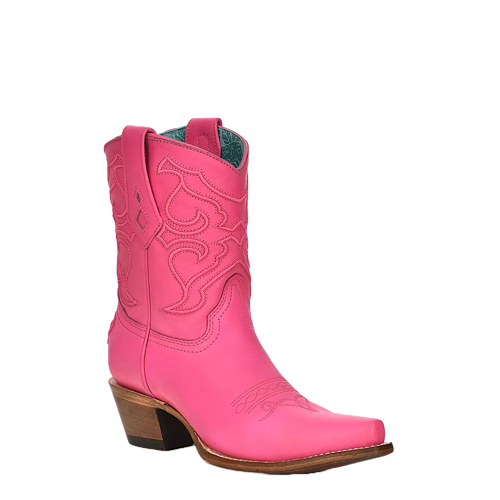 Corral Ladies Embroidery Stitch & Inlay Fuchsia Pink Ankle Boots Z5137