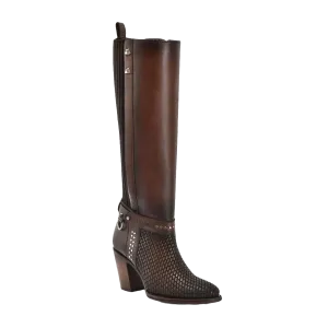 Cuadra Ladies Cowhide Honey & Brown Round Toe Tall Boots CU774