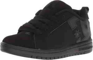 DC boys Court Graffik Skate Shoe, Black/Black, 3.5 Big Kid US