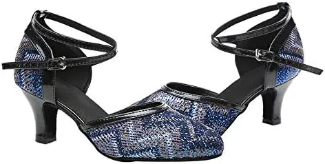 DKZSYIM Women's Professional Latin Dance Shoes Ballroom Wedding Performance Shoes,Model YCL248