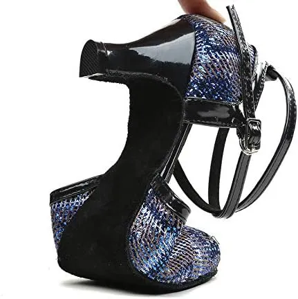 DKZSYIM Women's Professional Latin Dance Shoes Ballroom Wedding Performance Shoes,Model YCL248