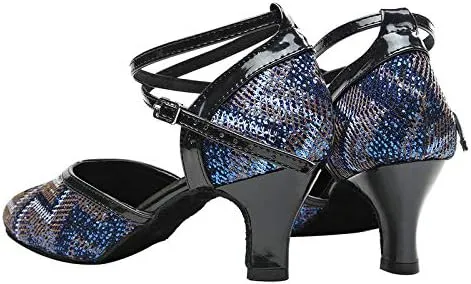 DKZSYIM Women's Professional Latin Dance Shoes Ballroom Wedding Performance Shoes,Model YCL248