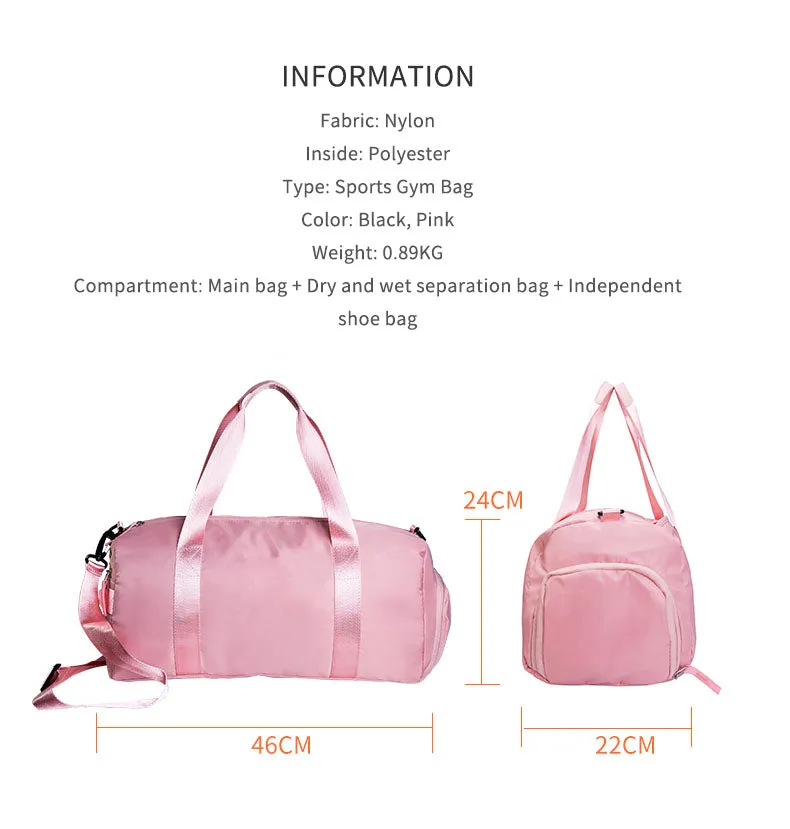 Dry/Wet Separation Strap Shoes Compartment Multi-compartment Large-capacity Dance Bag