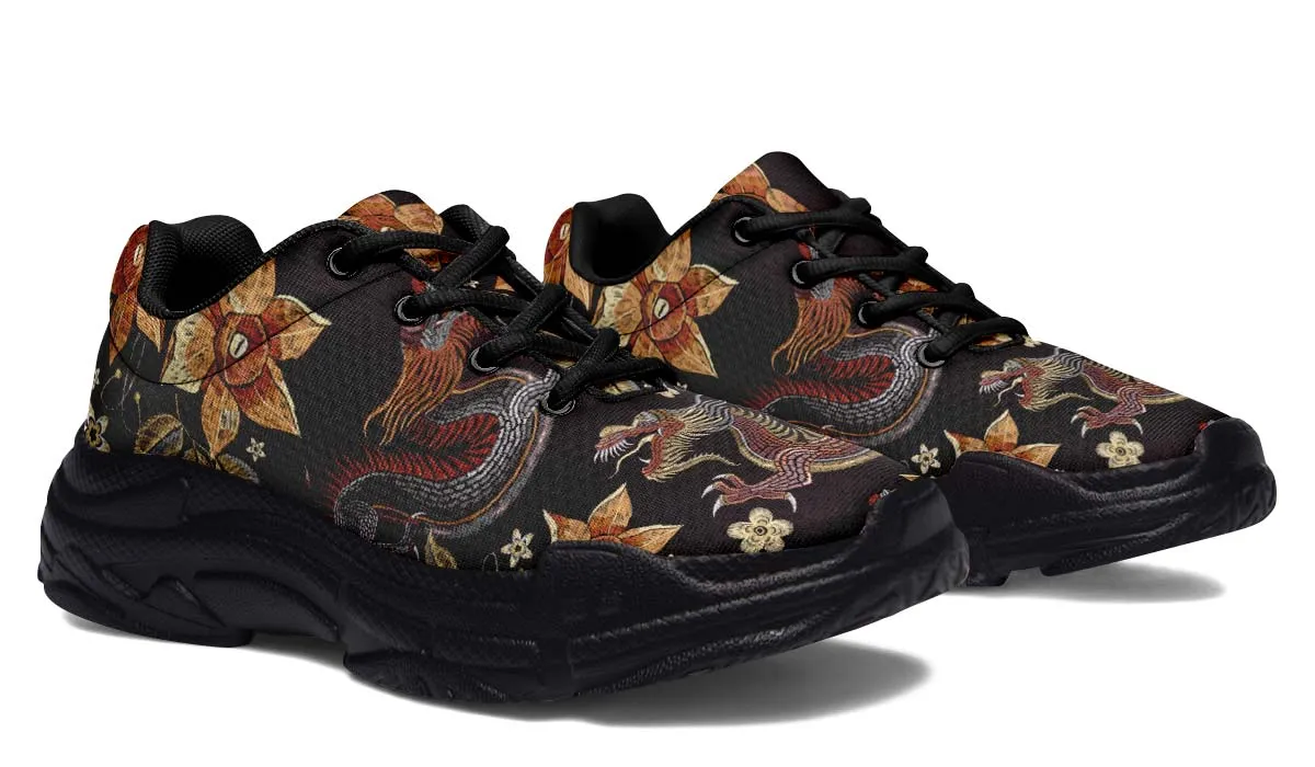 Embroidery Dragon Chunky Sneakers