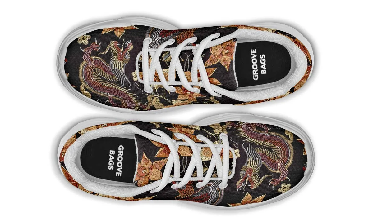 Embroidery Dragon Chunky Sneakers