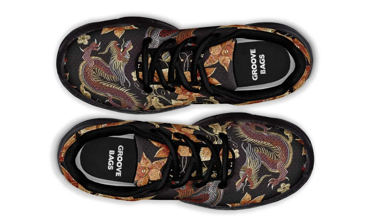 Embroidery Dragon Chunky Sneakers