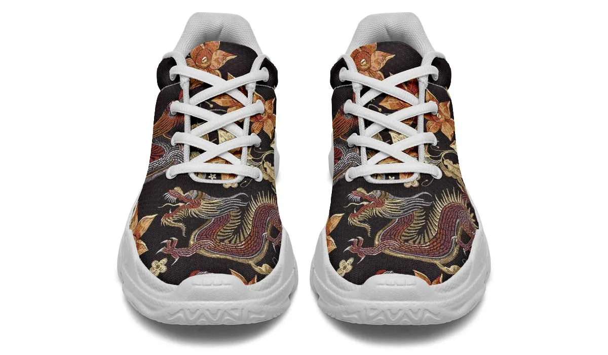 Embroidery Dragon Chunky Sneakers