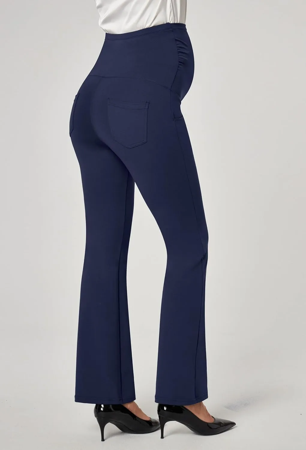 Ewedoos Maternity Pants for Women Stretchy Maternity Clothes Over The Belly Pregnancy Dress Work Pants with Pockets