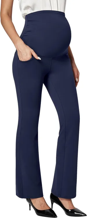 Ewedoos Maternity Pants for Women Stretchy Maternity Clothes Over The Belly Pregnancy Dress Work Pants with Pockets