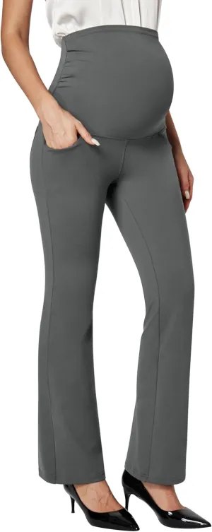 Ewedoos Maternity Pants for Women Stretchy Maternity Clothes Over The Belly Pregnancy Dress Work Pants with Pockets
