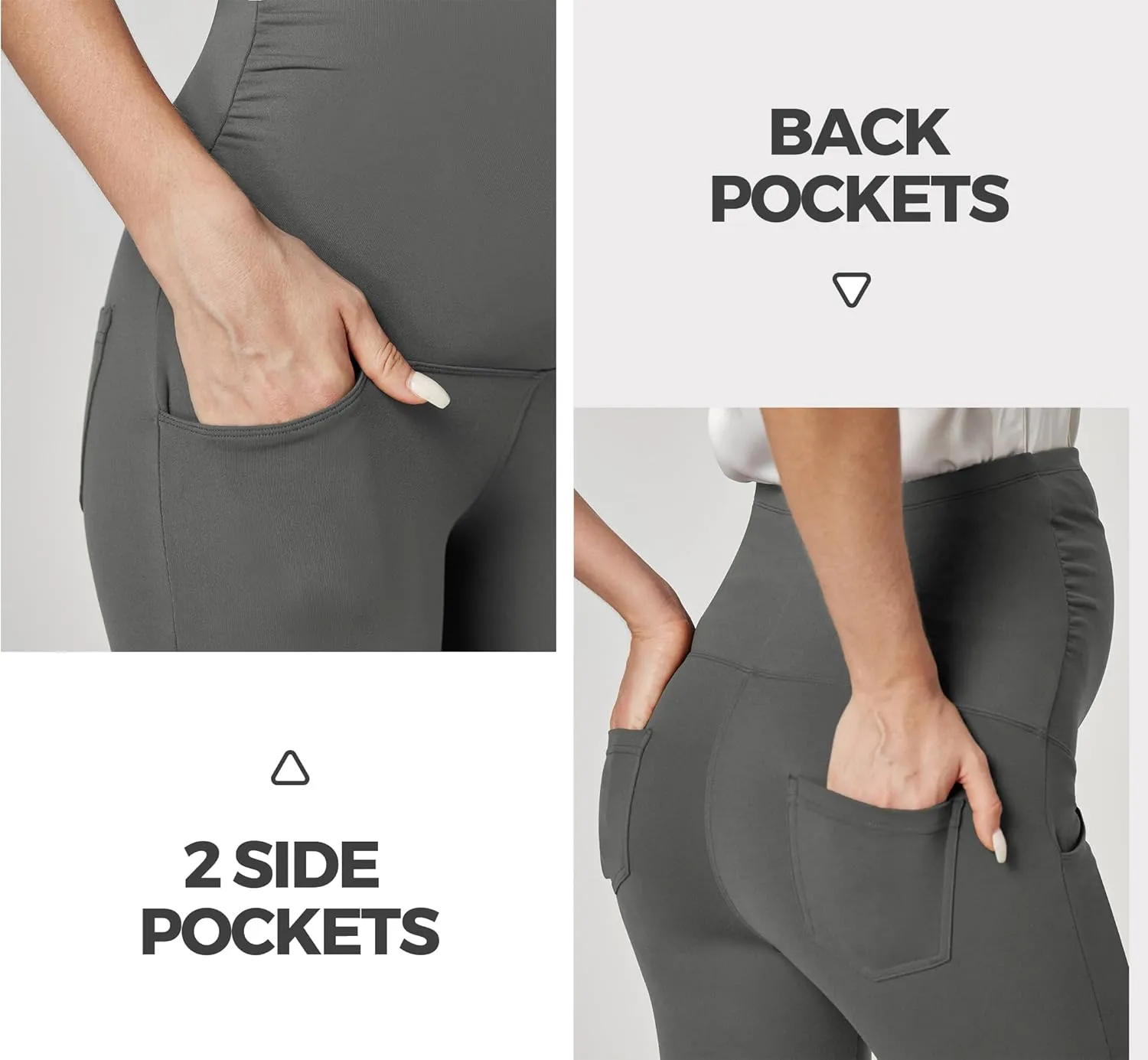 Ewedoos Maternity Pants for Women Stretchy Maternity Clothes Over The Belly Pregnancy Dress Work Pants with Pockets