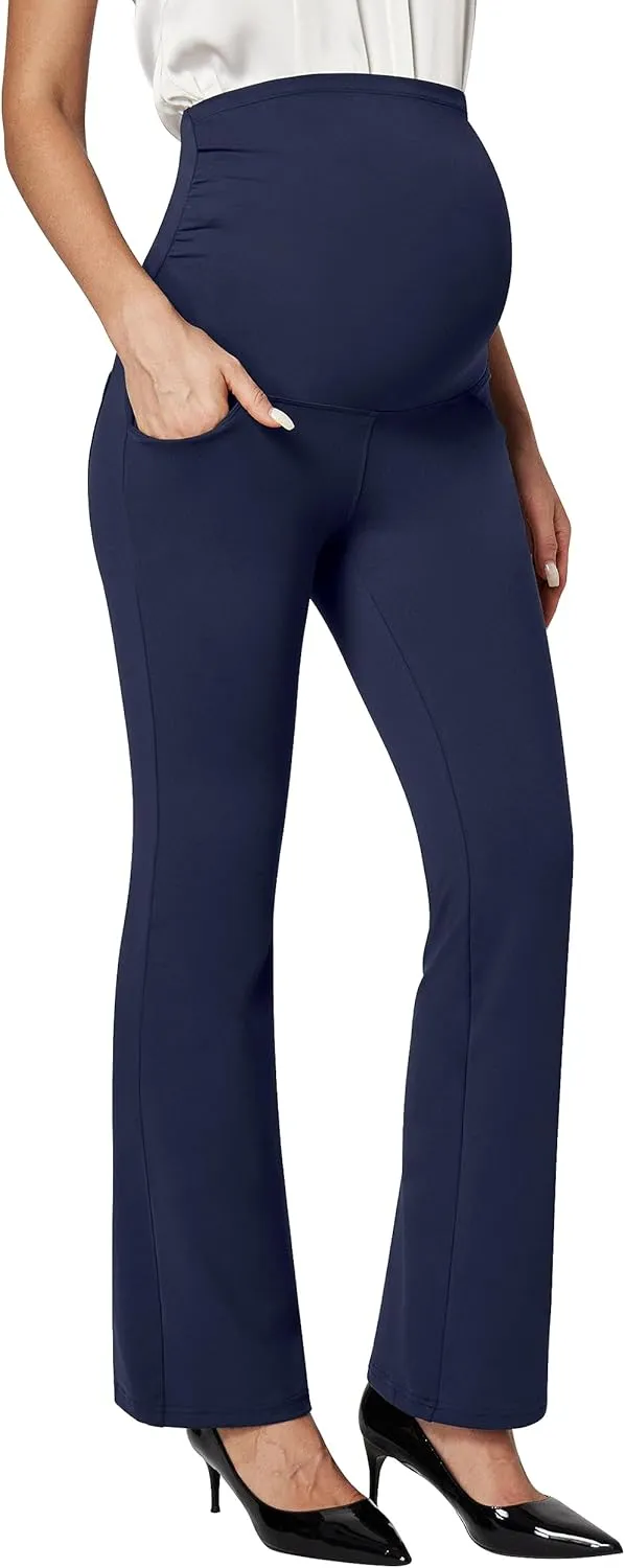 Ewedoos Maternity Pants for Women Stretchy Maternity Clothes Over The Belly Pregnancy Dress Work Pants with Pockets