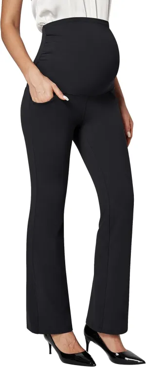 Ewedoos Maternity Pants for Women Stretchy Maternity Clothes Over The Belly Pregnancy Dress Work Pants with Pockets