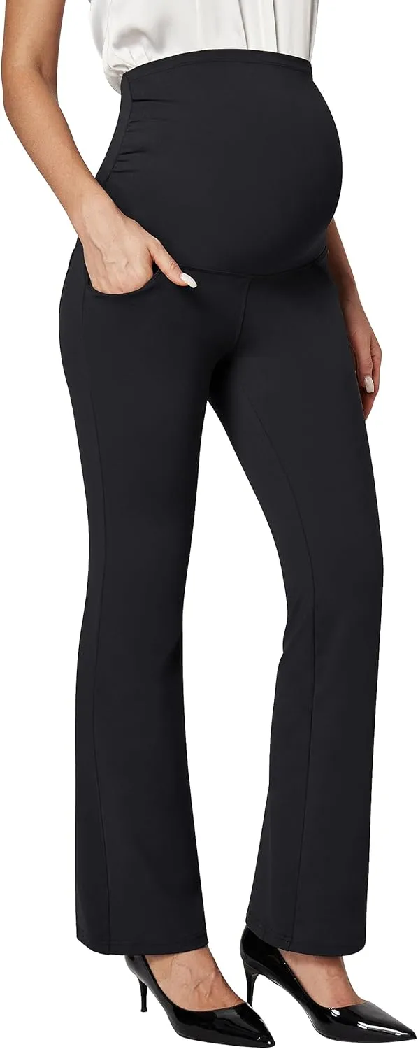 Ewedoos Maternity Pants for Women Stretchy Maternity Clothes Over The Belly Pregnancy Dress Work Pants with Pockets