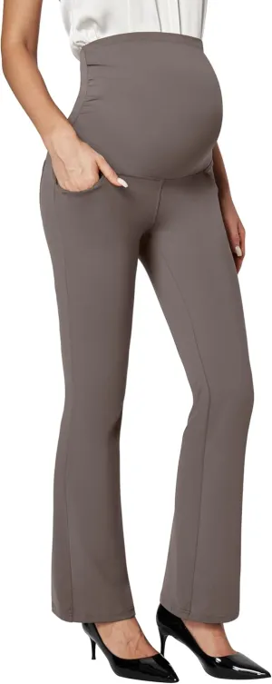 Ewedoos Maternity Pants for Women Stretchy Maternity Clothes Over The Belly Pregnancy Dress Work Pants with Pockets