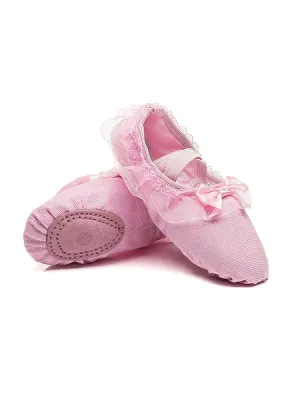 Frenulum-free Lace Bow Soft-soled Ballet Dance Shoes