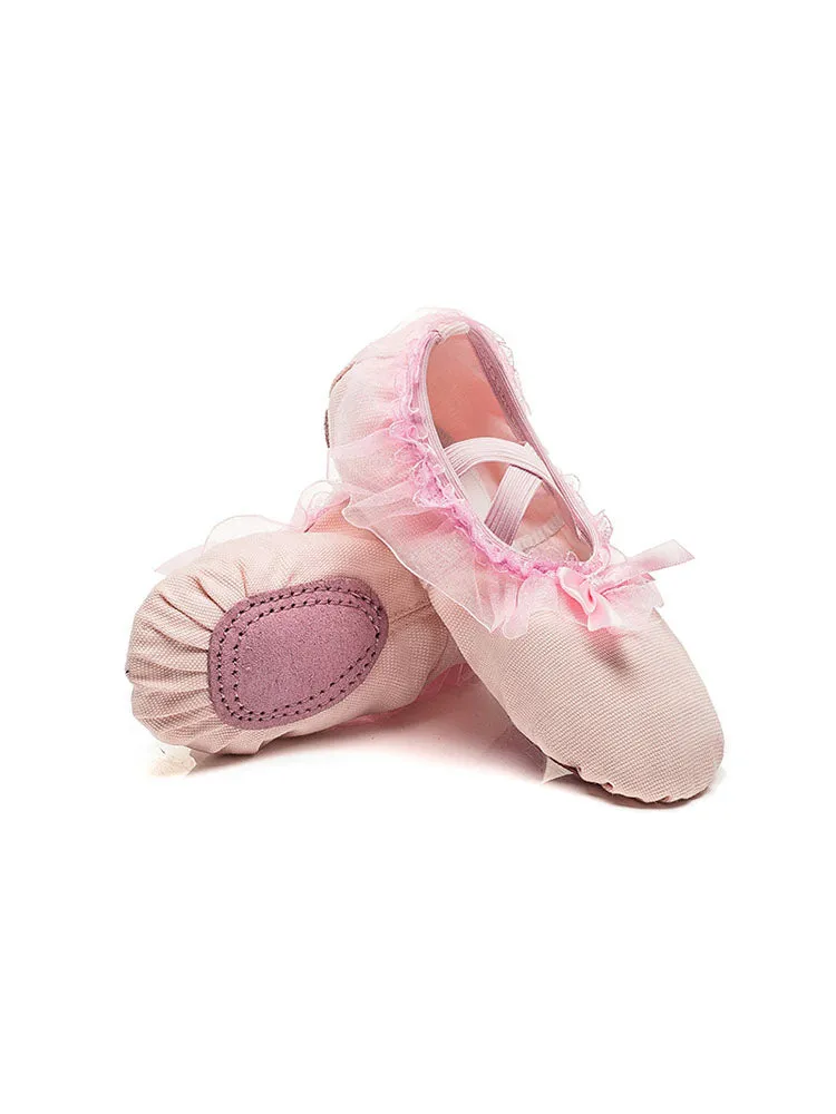 Frenulum-free Lace Bow Soft-soled Ballet Dance Shoes