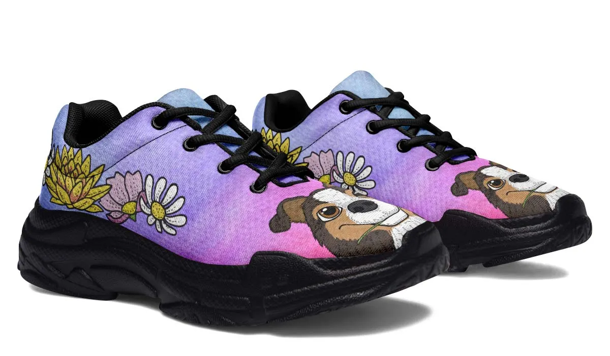 Fun Floral Sheltie Chunky Sneakers