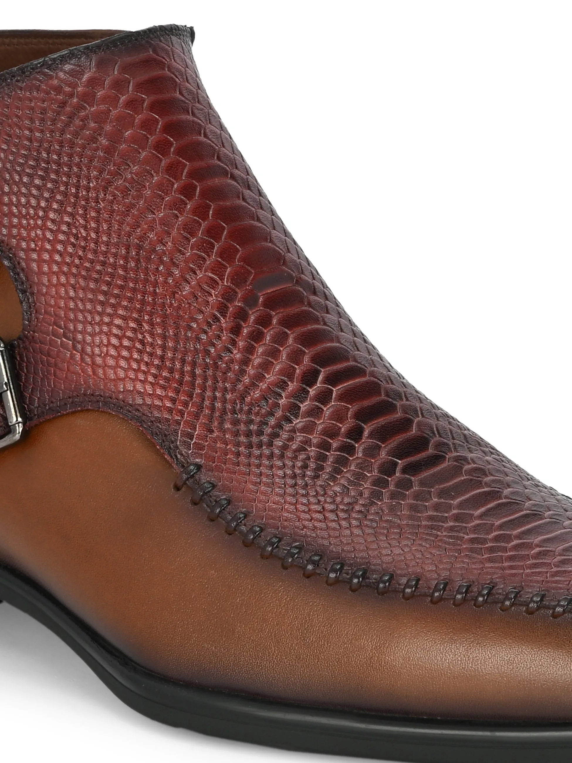 Hitz Men's Tan Leather Buckle Boots