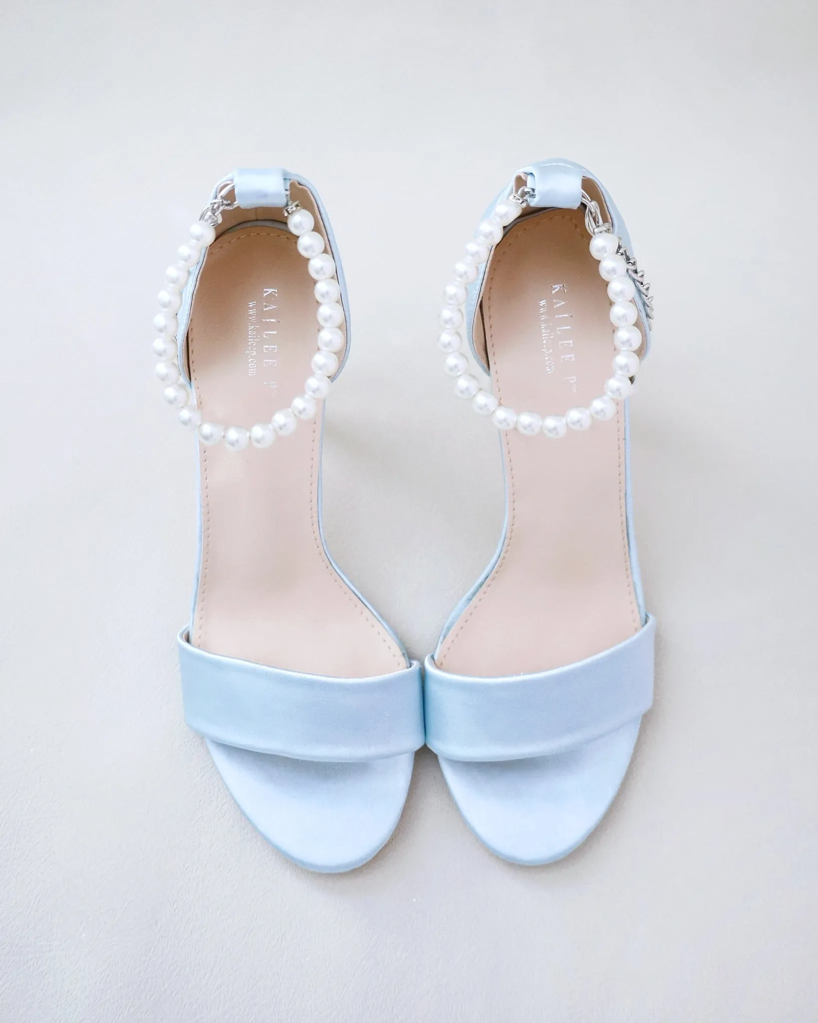 JOSKAA 2024 New Fashion High Heel Satin High Heel Wedding Sandals with Pearl Strap