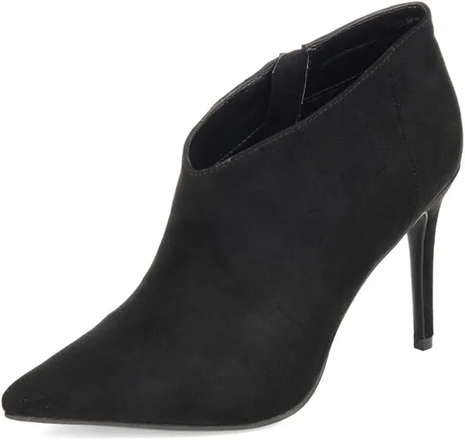 Journee Collection Women's Demmi Zip Pointed Toe Booties  Color Black Size 7.5M