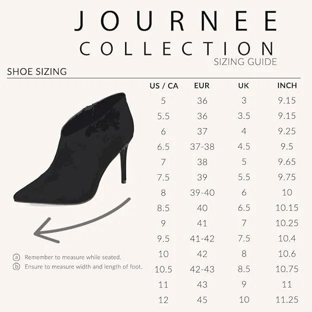 Journee Collection Women's Demmi Zip Pointed Toe Booties  Color Black Size 7.5M